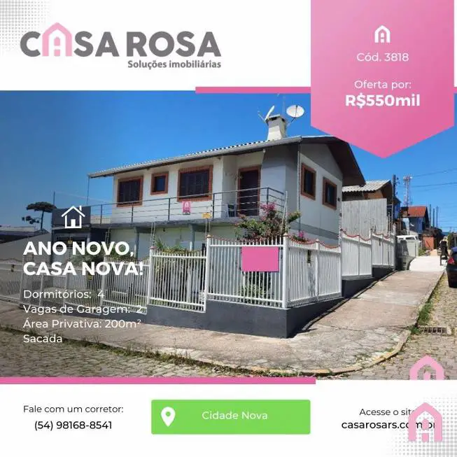 Foto 1 de Casa com 4 Quartos à venda, 200m² em Cidade Nova, Caxias do Sul
