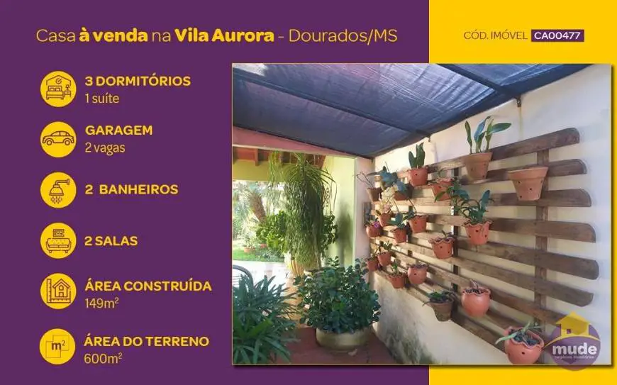 Foto 1 de Casa com 2 Quartos à venda, 149m² em Vila Aurora, Dourados