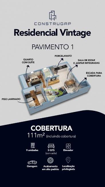 Foto 2 de Cobertura com 3 Quartos à venda, 114m² em Brasil Industrial, Belo Horizonte