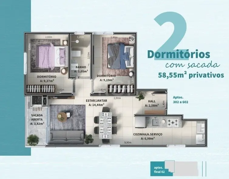 Foto 4 de Apartamento com 3 Quartos à venda, 80m² em Centro, Arroio do Sal