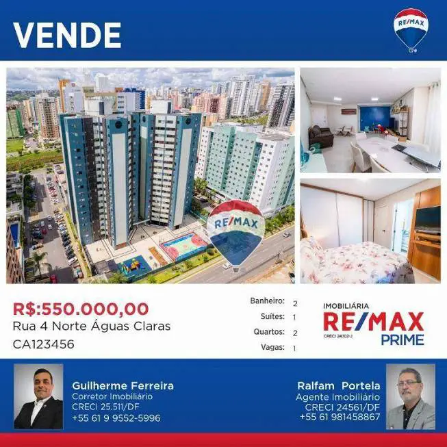 Foto 1 de Apartamento com 2 Quartos à venda, 81m² em Norte, Águas Claras