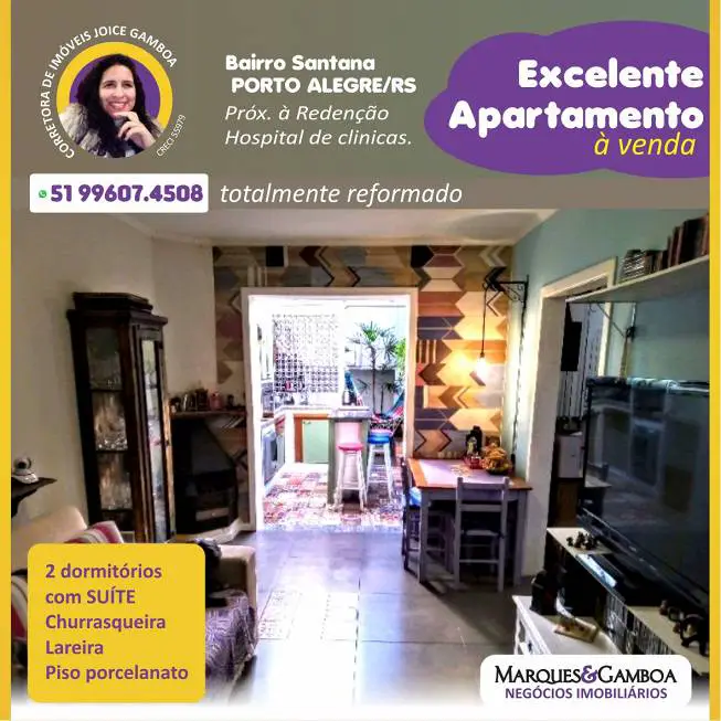 Foto 1 de Apartamento com 2 Quartos à venda, 62m² em Santana, Porto Alegre