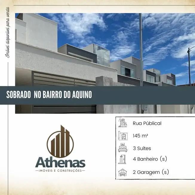 Foto 1 de Sobrado com 3 Quartos à venda, 145m² em Dom Aquino, Cuiabá