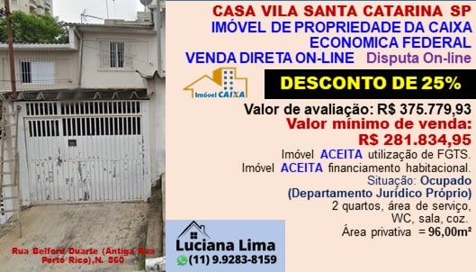 Foto 1 de Casa com 2 Quartos à venda, 96m² em Vila Santa Catarina, São Paulo