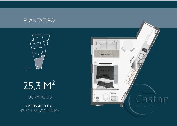 Foto 4 de Apartamento com 1 Quarto à venda, 24m² em Tatuapé, São Paulo