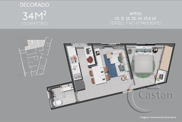 Foto 5 de Apartamento com 1 Quarto à venda, 24m² em Tatuapé, São Paulo