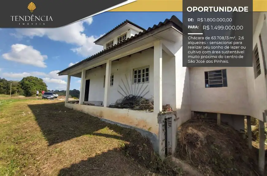 Foto 1 de Chácara com 4 Quartos à venda, 63708m² em Contenda, São José dos Pinhais