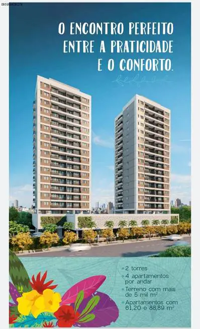 Foto 1 de Apartamento com 3 Quartos à venda, 89m² em Fátima, Fortaleza