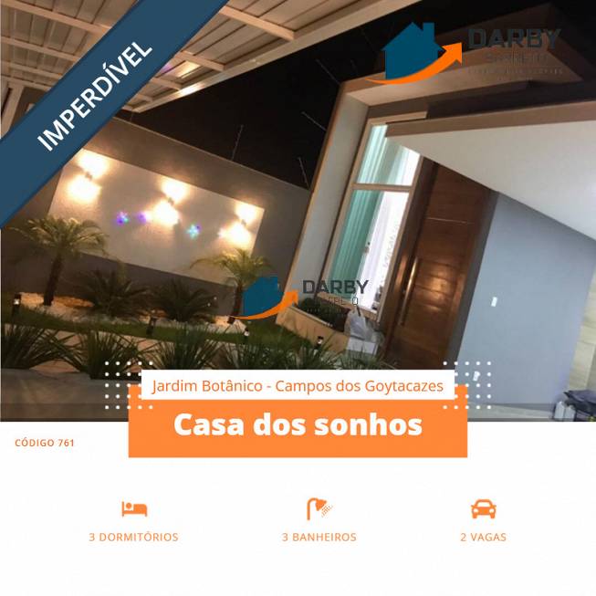 Foto 1 de Casa com 3 Quartos à venda, 155m² em Alphaville, Campos dos Goytacazes