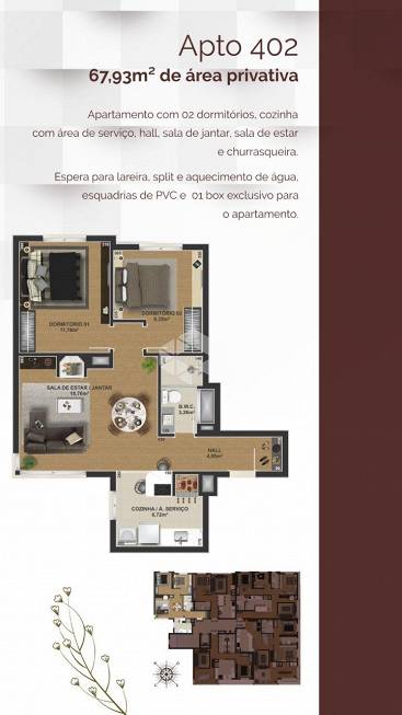 Foto 3 de Apartamento com 2 Quartos à venda, 104m² em Floresta, Gramado