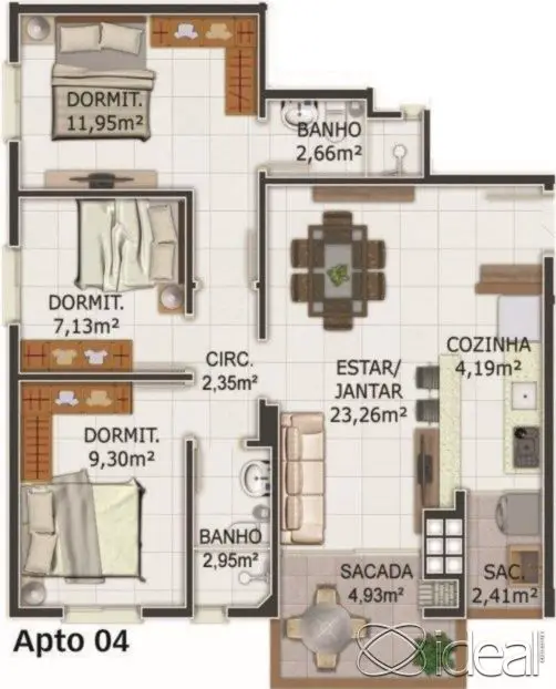 Foto 2 de Apartamento com 3 Quartos à venda, 101m² em Centro, Arroio do Sal