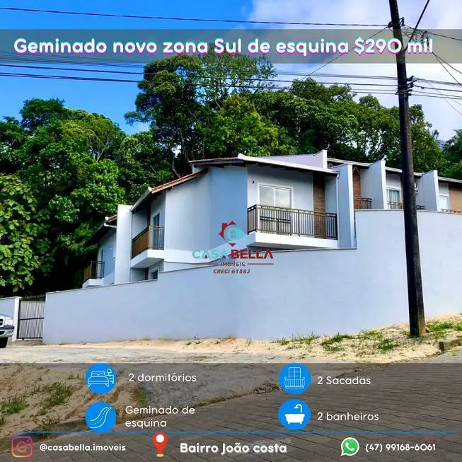 Foto 1 de Sobrado com 2 Quartos à venda, 77m² em Petrópolis, Joinville