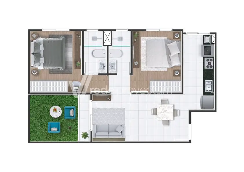 Foto 2 de Apartamento com 2 Quartos à venda, 58m² em Ortizes, Valinhos
