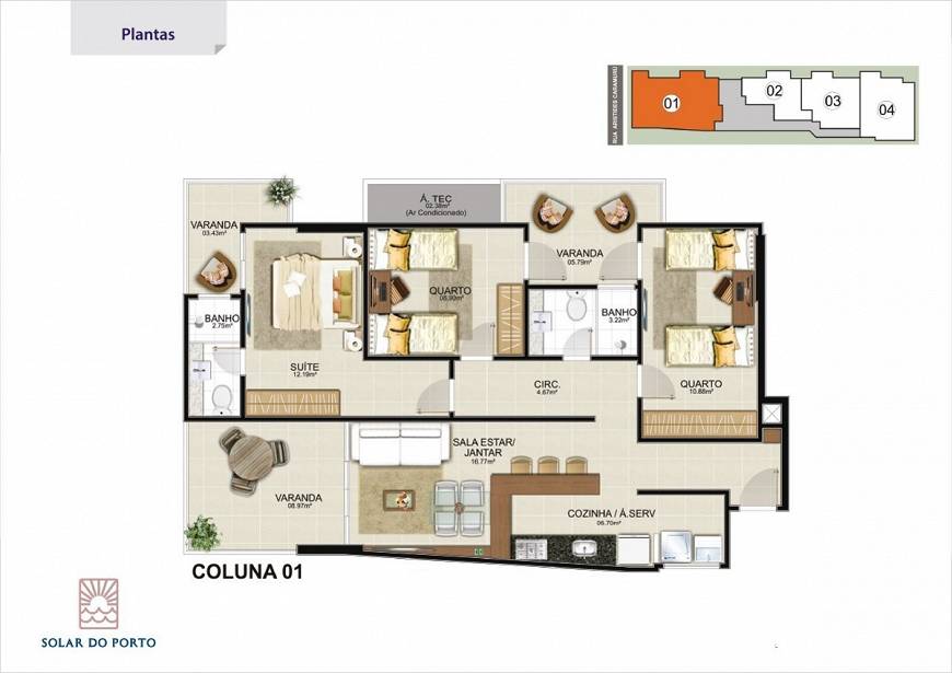 Foto 2 de Apartamento com 1 Quarto à venda, 10m² em Muquiçaba, Guarapari