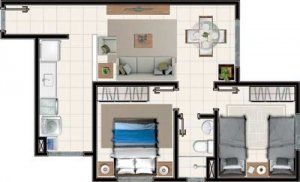 Foto 1 de Apartamento com 2 Quartos à venda, 48m² em Chácaras Califórnia, Contagem