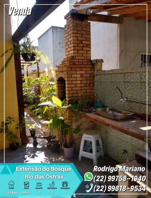 Foto 1 de Casa com 2 Quartos à venda, 60m² em Extensão do Bosque, Rio das Ostras