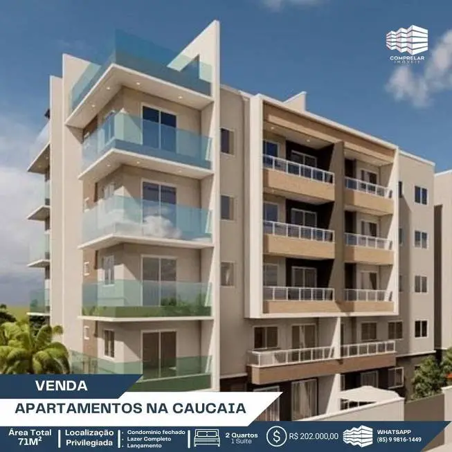 Foto 1 de Apartamento com 2 Quartos à venda, 61m² em Padre Romualdo, Caucaia