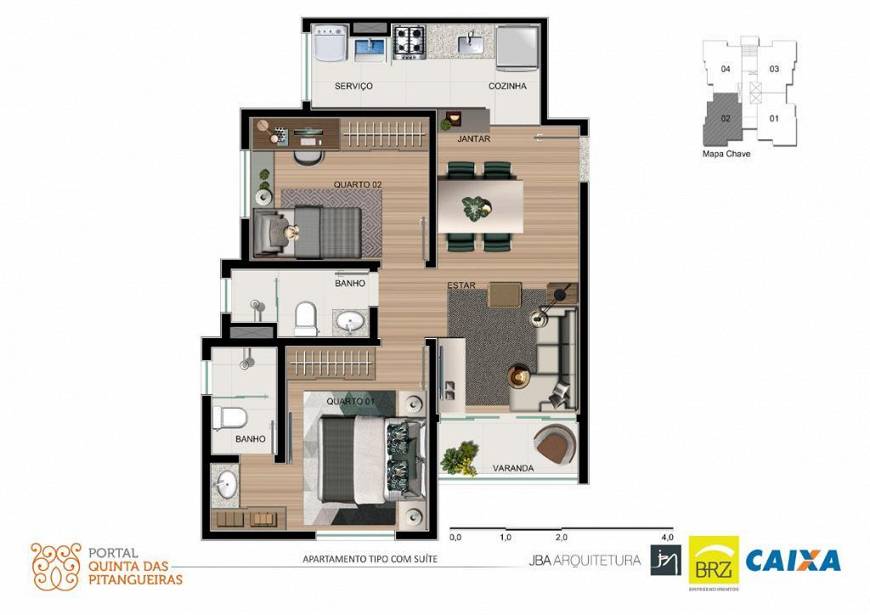 Foto 1 de Apartamento com 2 Quartos à venda, 55m² em Cristiano de Carvalho, Barretos