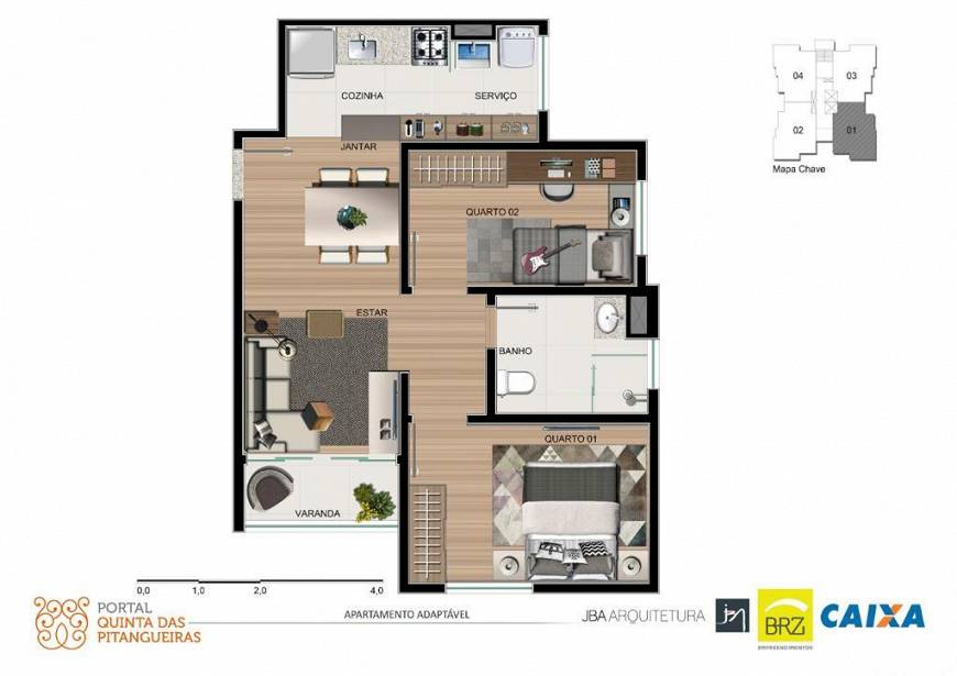 Foto 1 de Apartamento com 2 Quartos à venda, 57m² em Cristiano de Carvalho, Barretos