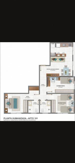 Foto 4 de Apartamento com 3 Quartos à venda, 101m² em Forquilhinhas, São José