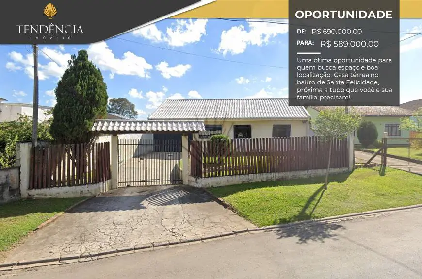 Foto 1 de Casa com 3 Quartos à venda, 120m² em Santa Felicidade, Curitiba
