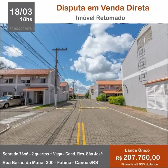 Foto 2 de Casa de Condomínio com 2 Quartos à venda, 78m² em Fátima, Canoas