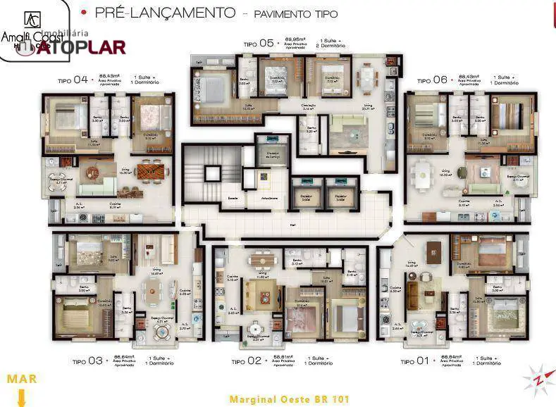Foto 4 de Apartamento com 3 Quartos à venda, 70m² em Casa Branca, Itapema