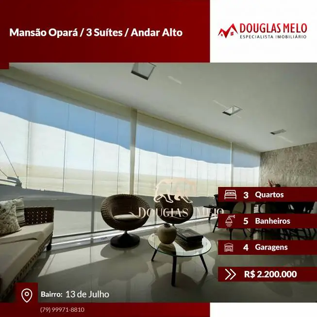 Foto 1 de Apartamento com 3 Quartos à venda, 260m² em Treze de Julho, Aracaju