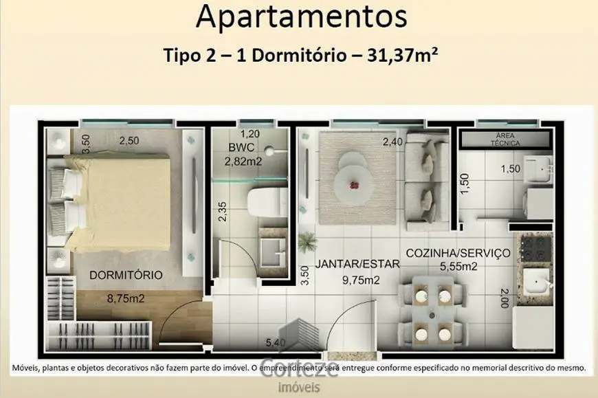 Foto 3 de Apartamento com 2 Quartos à venda, 68m² em Água Verde, Curitiba