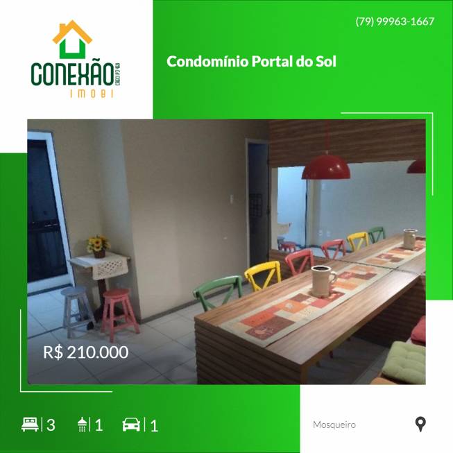 Foto 1 de Apartamento com 3 Quartos à venda, 50m² em Mosqueiro, Aracaju