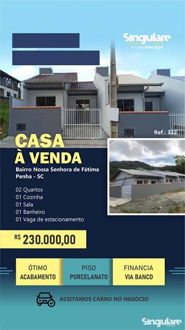 Foto 1 de Casa com 2 Quartos à venda, 50m² em Nossa Senhora de Fátima, Penha