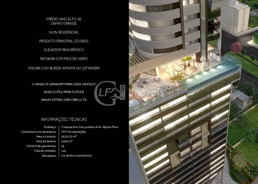Foto 4 de Apartamento com 1 Quarto à venda, 47m² em Jardim dos Estados, Campo Grande