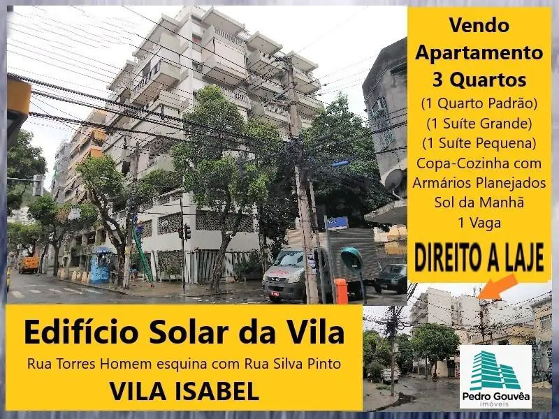 Foto 1 de Apartamento com 3 Quartos à venda, 70m² em Vila Isabel, Rio de Janeiro