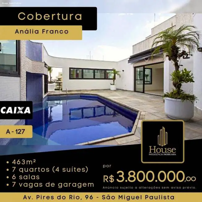 Foto 1 de Casa com 7 Quartos à venda, 463m² em Jardim Anália Franco, São Paulo