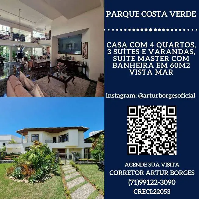 Foto 1 de Casa de Condomínio com 4 Quartos à venda, 700m² em Jaguaribe, Salvador