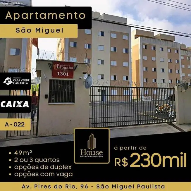 Foto 1 de Apartamento com 2 Quartos à venda, 49m² em São Miguel Paulista, São Paulo