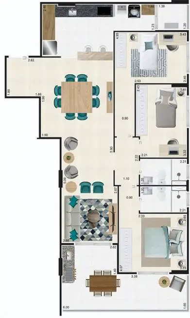 Foto 1 de Apartamento com 3 Quartos à venda, 102m² em Jardim Caiahu, Mongaguá