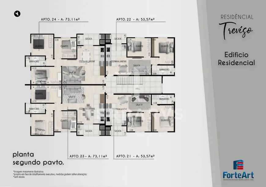 Foto 3 de Apartamento com 2 Quartos à venda, 53m² em Weissopolis, Pinhais