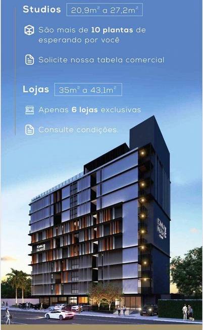 Foto 3 de Apartamento com 1 Quarto à venda, 23m² em Ponta De Campina, Cabedelo