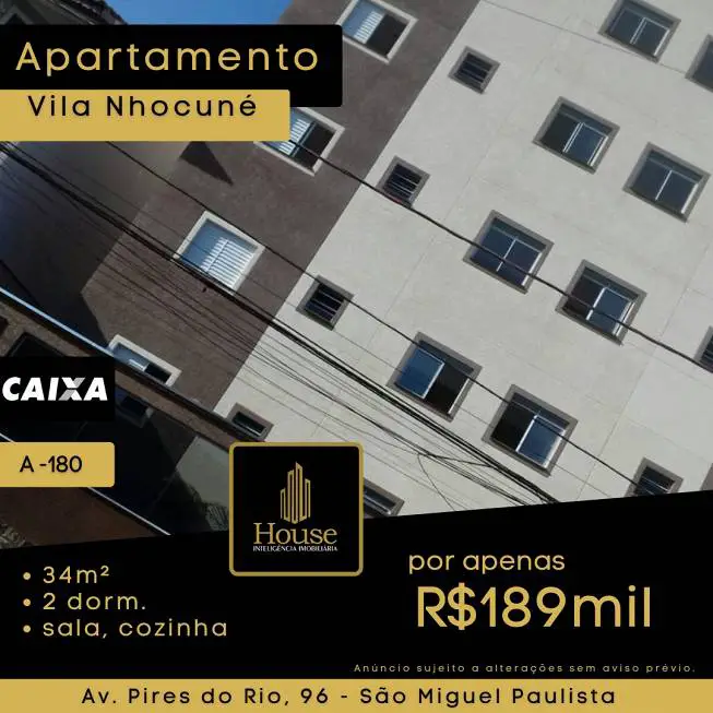 Foto 1 de Apartamento com 2 Quartos à venda, 34m² em Vila Nhocune, São Paulo