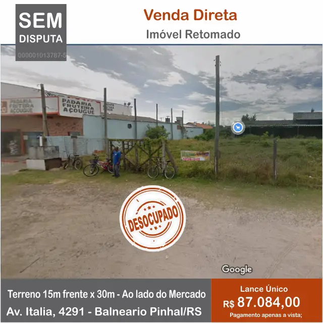 Foto 1 de Lote/Terreno à venda, 450m² em Centro, Balneário Pinhal