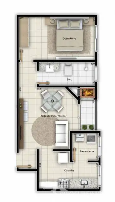 Foto 2 de Apartamento com 1 Quarto à venda, 85m² em Ronda, Ponta Grossa