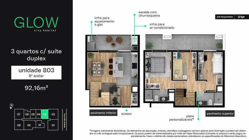 Foto 2 de Apartamento com 3 Quartos à venda, 81m² em Novo Mundo, Curitiba