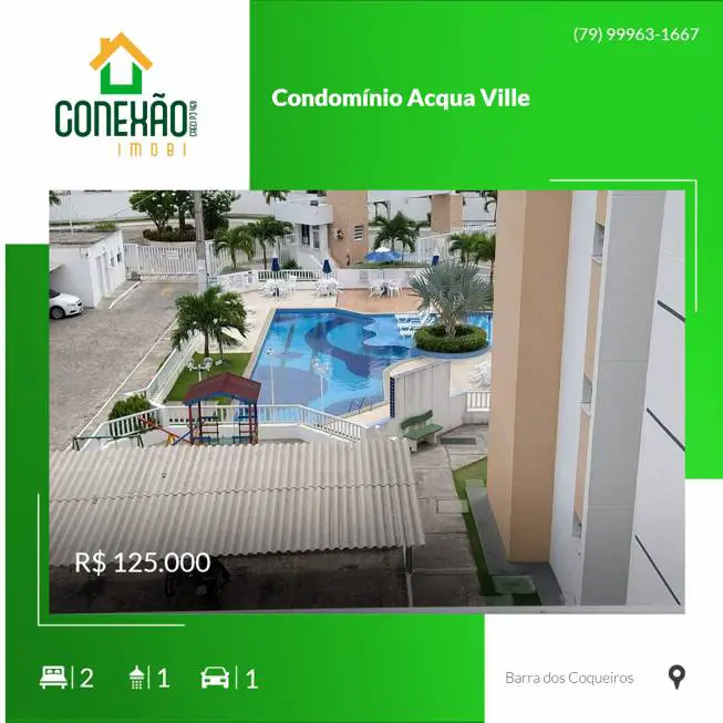 Foto 1 de Apartamento com 2 Quartos à venda, 55m² em , Barra dos Coqueiros