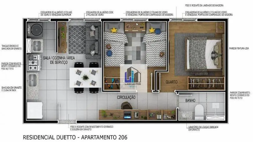 Foto 4 de Apartamento com 2 Quartos à venda, 40m² em Conceição, Diadema