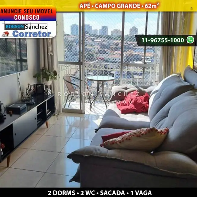Foto 1 de Apartamento com 2 Quartos à venda, 62m² em Jardim Marajoara, São Paulo