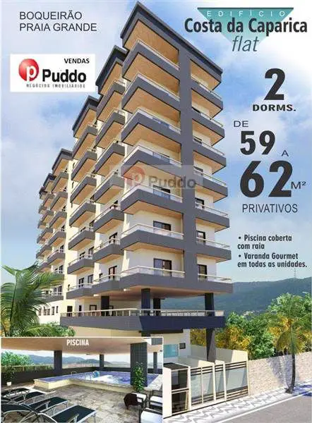 Foto 1 de Casa de Condomínio com 2 Quartos à venda, 65m² em Boqueirão, Praia Grande