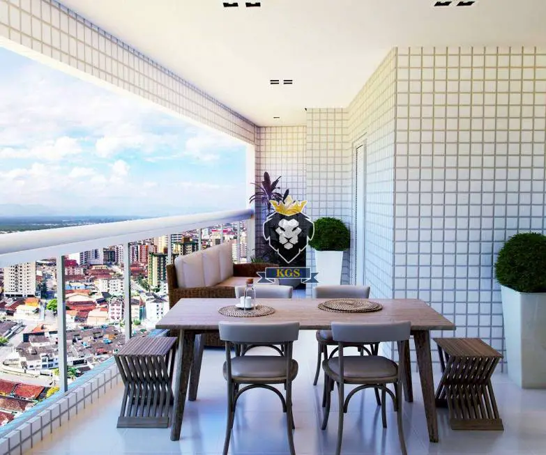 Foto 4 de Apartamento com 3 Quartos à venda, 98m² em Campo da Aviação, Praia Grande