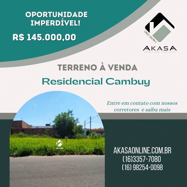 Foto 1 de Lote/Terreno à venda, 301m² em Residencial Cambuy, Araraquara