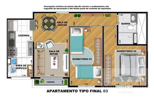 Foto 4 de Apartamento com 2 Quartos à venda, 53m² em Ferrazópolis, São Bernardo do Campo
